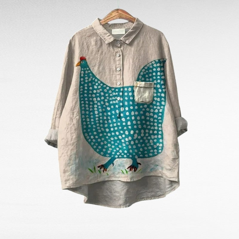 Céline | Elegante Blusa de Verano de Lino