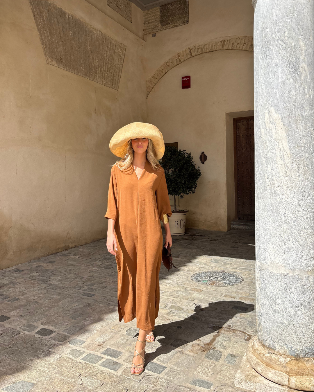 Vestido Laura avellana