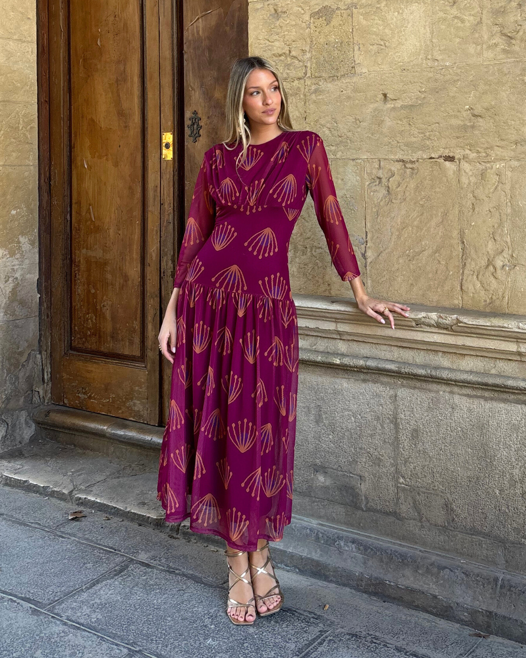 Vestido Cortona buganvilla