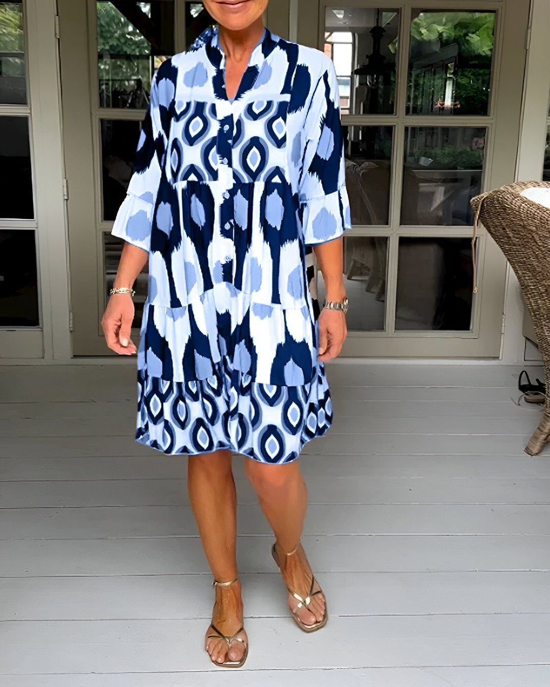 Parker™ | Geometric Tiered Midi Dress
