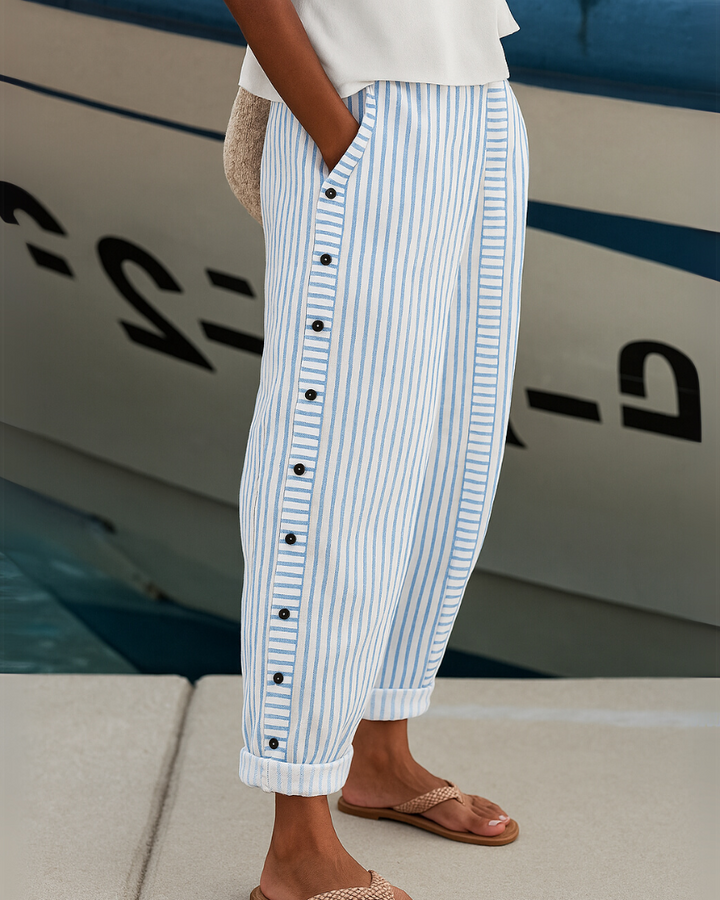 Breezy | Pantalones de Botón a Rayas