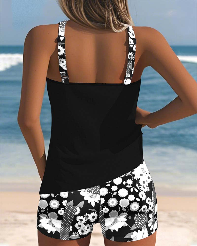 Blanca | Conjunto Tankini que Cubre Barriga y Trasero