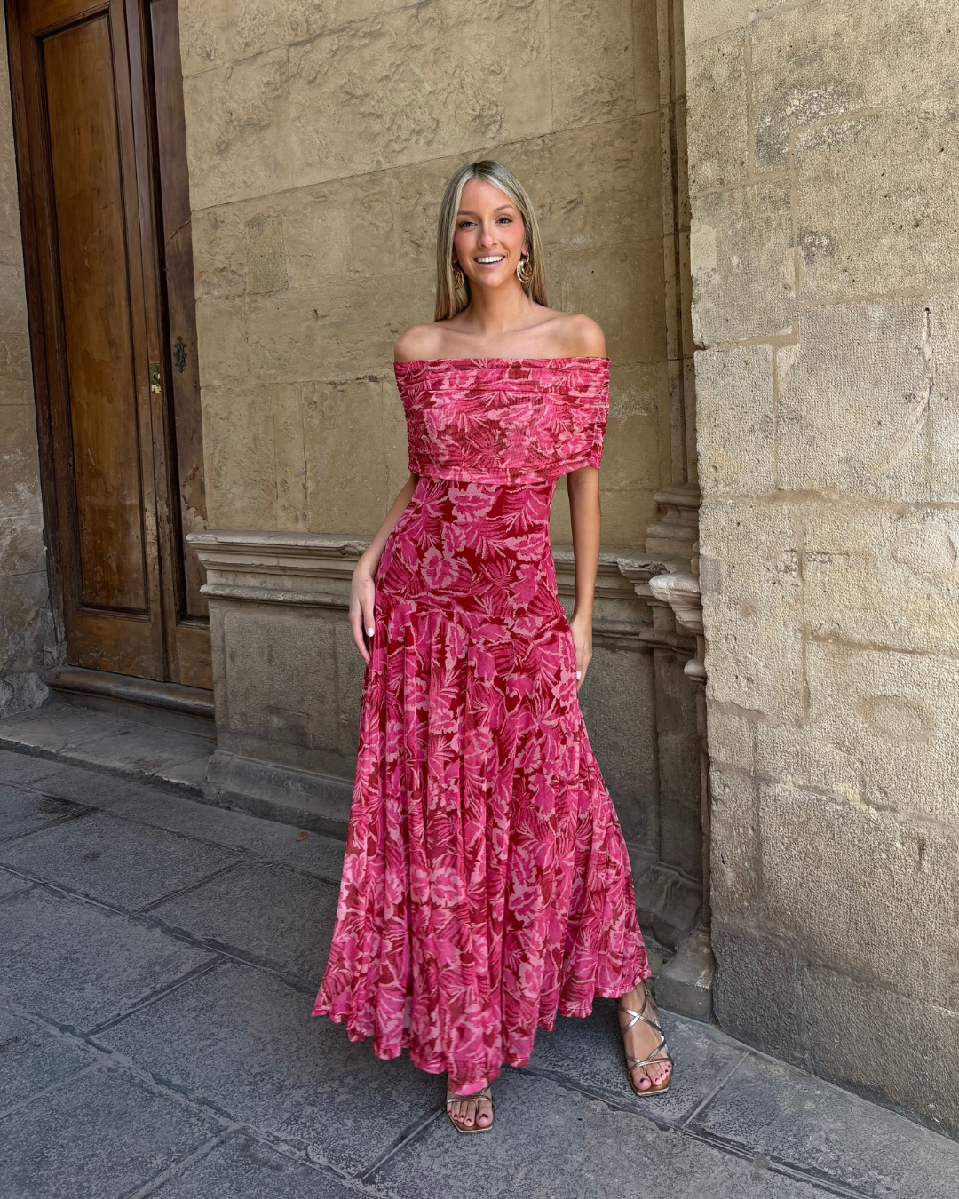Vestido Sorano rosa *PREVENTA- EN FABRICACIÓN, SE ENTREGA EN SEMANA 6 DE ABRIL*