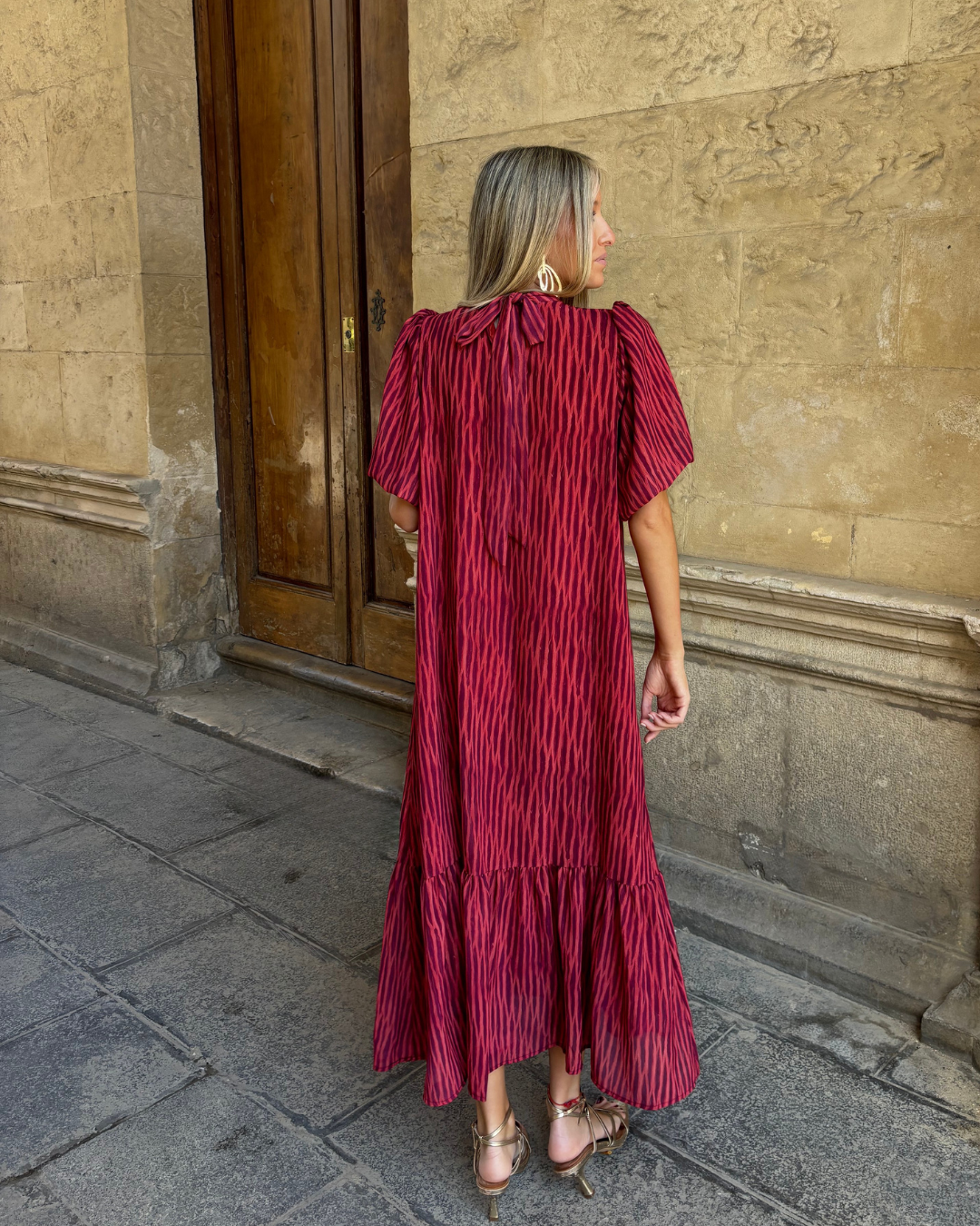 Vestido Galliano granate * PREVENTA* EN FABRICACIÓN, SE ENTREGA EN SEMANA 6 DE ABRIL*