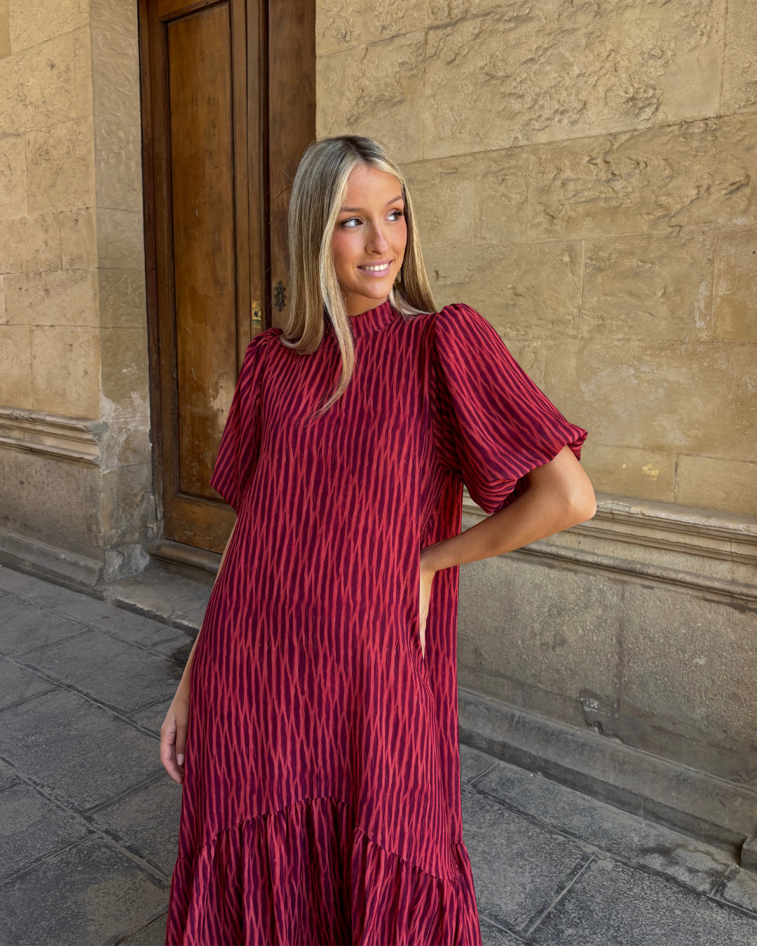 Vestido Galliano granate * PREVENTA* EN FABRICACIÓN, SE ENTREGA EN SEMANA 6 DE ABRIL*