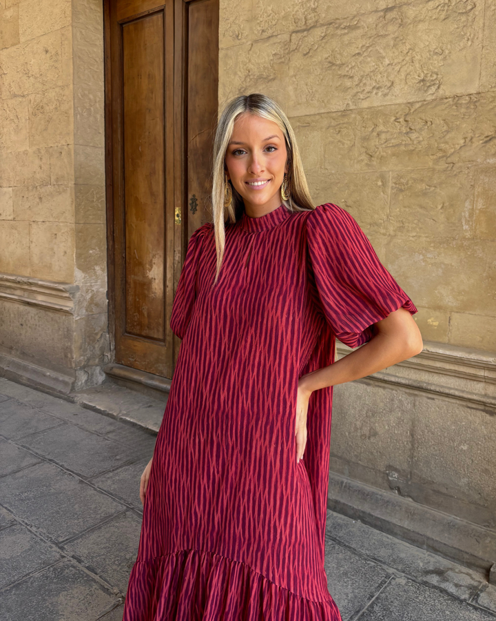 Vestido Galliano granate * PREVENTA* EN FABRICACIÓN, SE ENTREGA EN SEMANA 6 DE ABRIL*