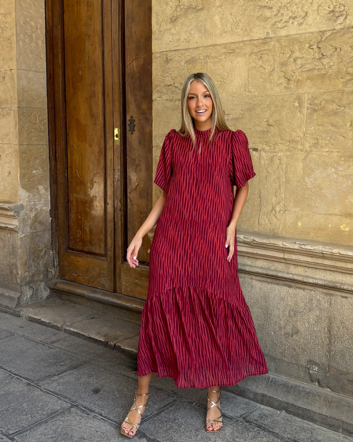 Vestido Galliano granate * PREVENTA* EN FABRICACIÓN, SE ENTREGA EN SEMANA 6 DE ABRIL*