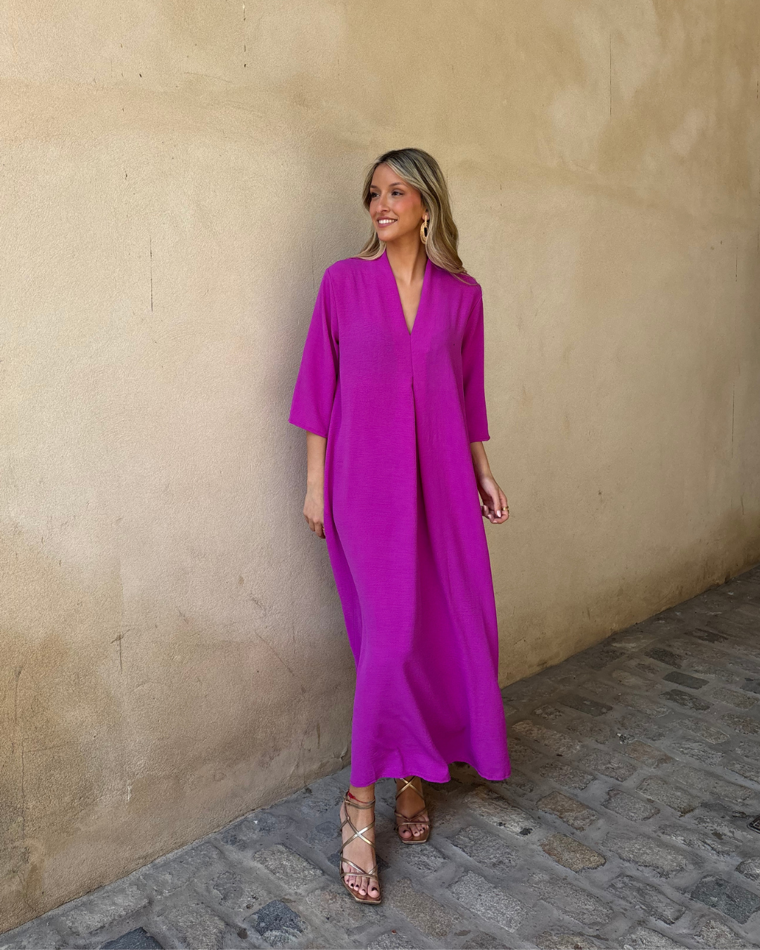 Vestido Laura buganvilla