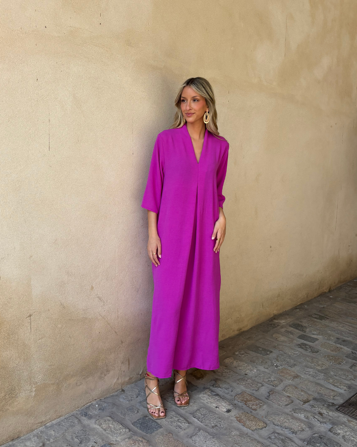 Vestido Laura buganvilla