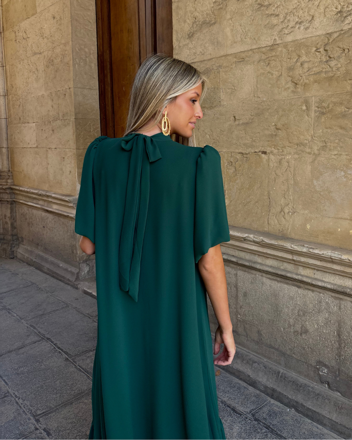 Vestido Galliano verde *PREVENTA* EN FABRICACIÓN, SE ENTREGA EN SEMANA 6 DE ABRIL*