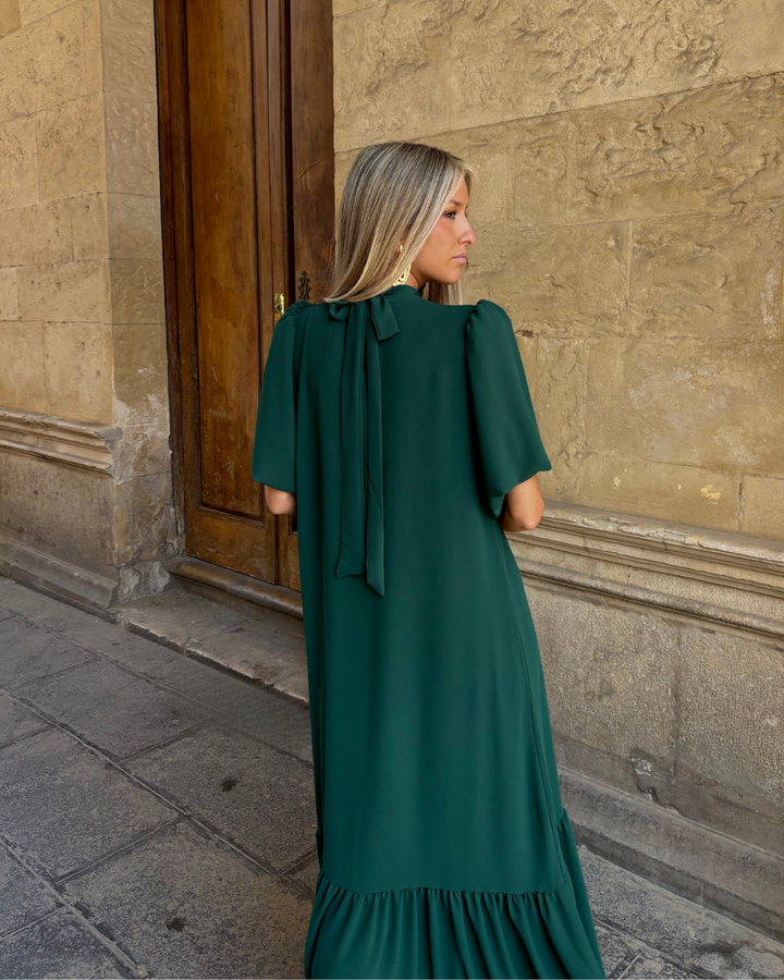Vestido Galliano verde *PREVENTA* EN FABRICACIÓN, SE ENTREGA EN SEMANA 6 DE ABRIL*
