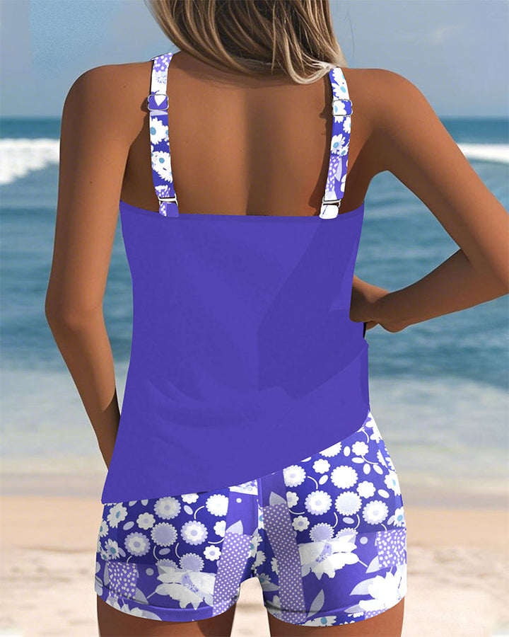 Blanca | Conjunto Tankini que Cubre Barriga y Trasero