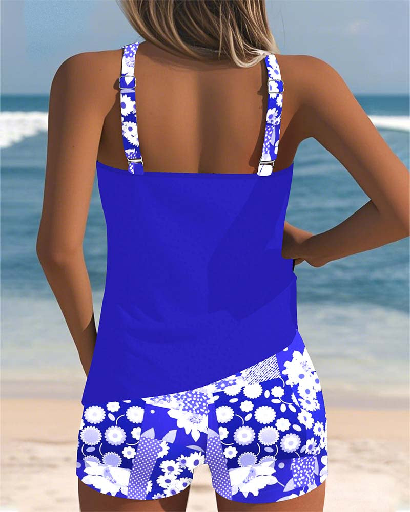 Blanca | Conjunto Tankini que Cubre Barriga y Trasero
