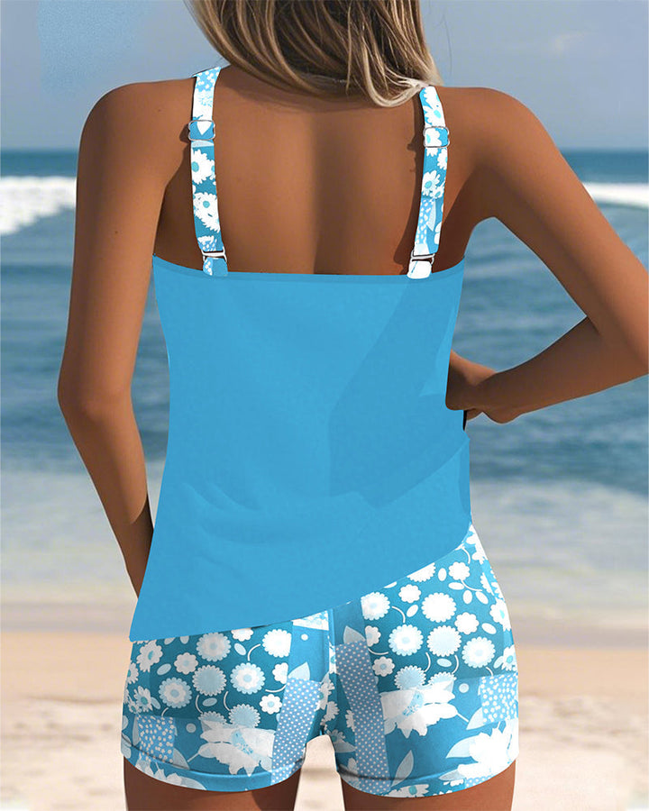 Blanca | Conjunto Tankini que Cubre Barriga y Trasero