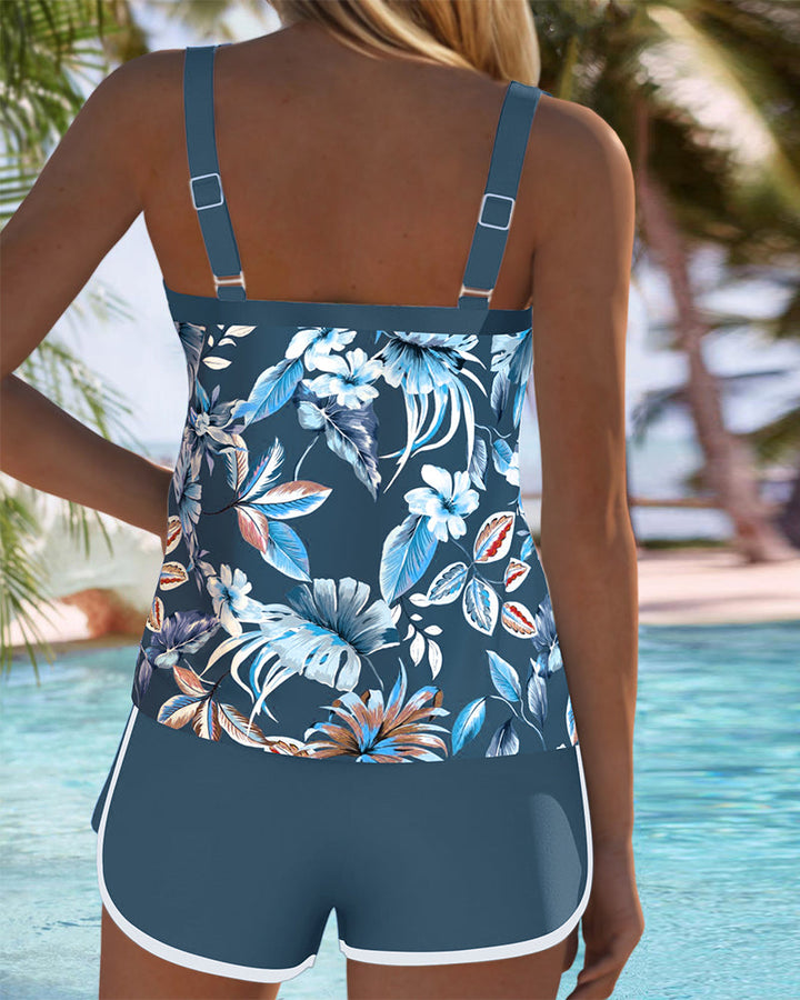 Imke | Tankini Impreso Sin Mangas con Escote en U