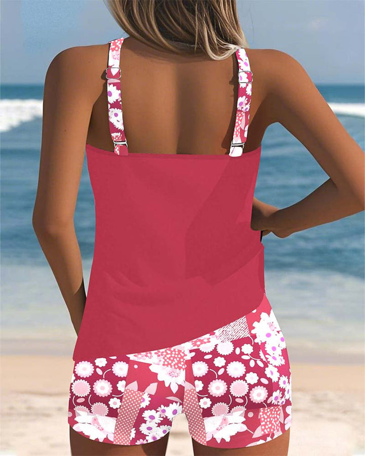 Blanca | Conjunto Tankini que Cubre Barriga y Trasero