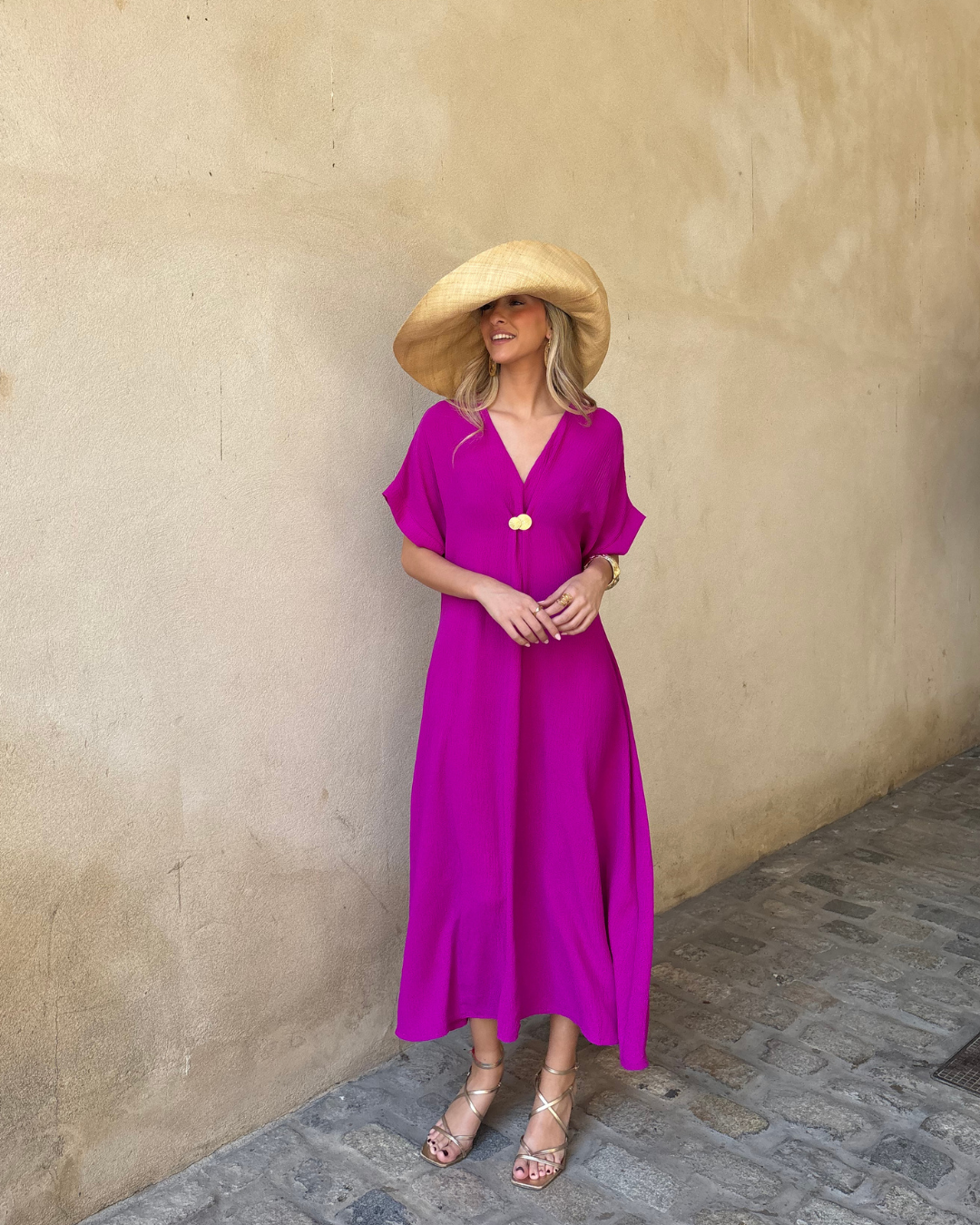 Vestido Telma buganvilla