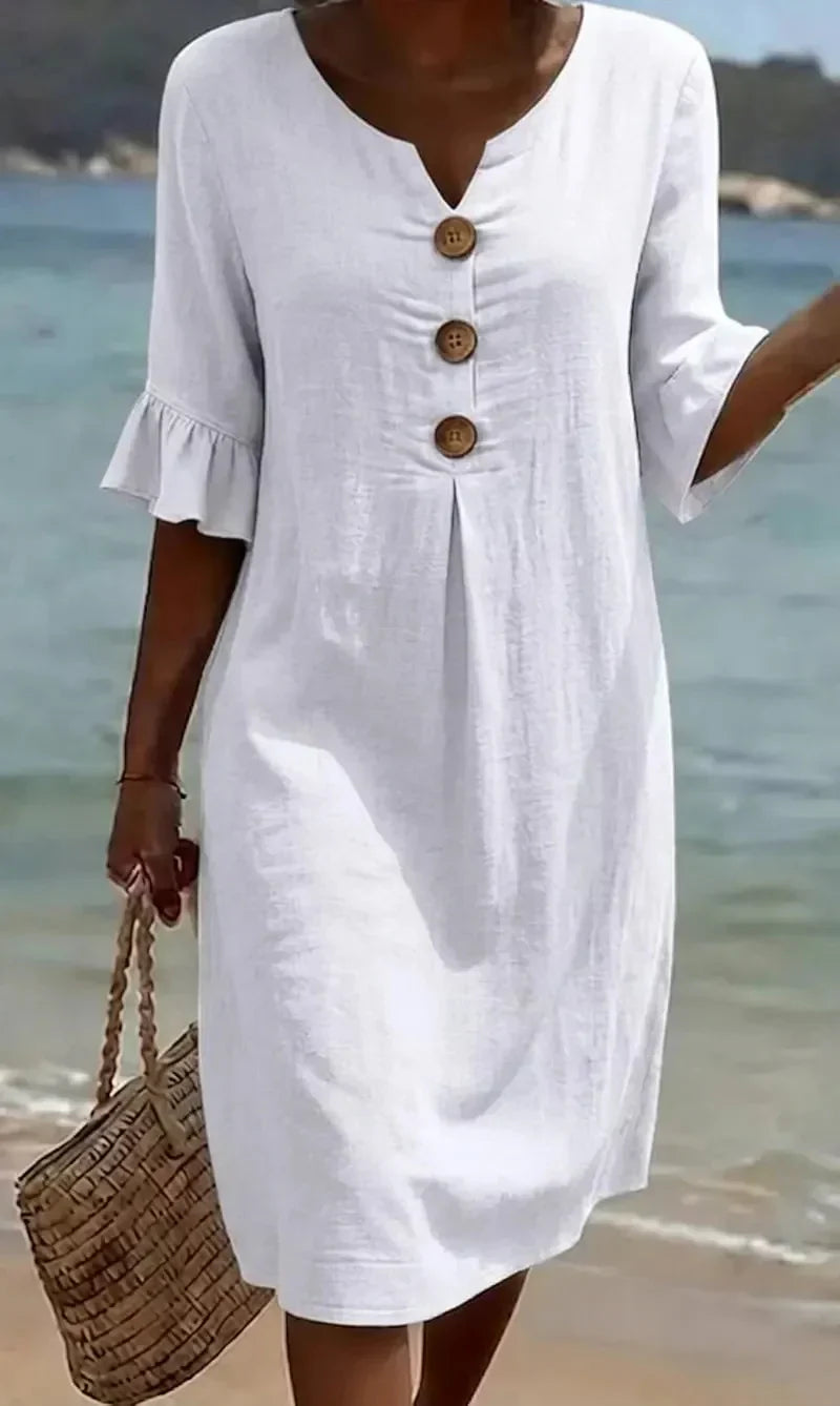 Naomi | Shift Dress with Puff Sleeves