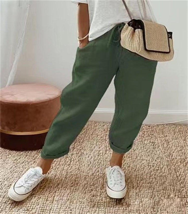 Maya | Pantalones de Lino con Bolsillos