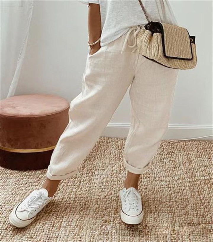 Maya | Pantalones de Lino con Bolsillos