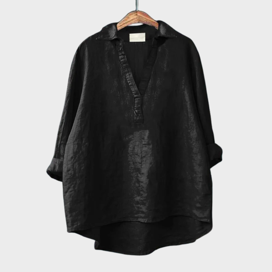 Andrea | Elegante Blusa de Verano de Lino