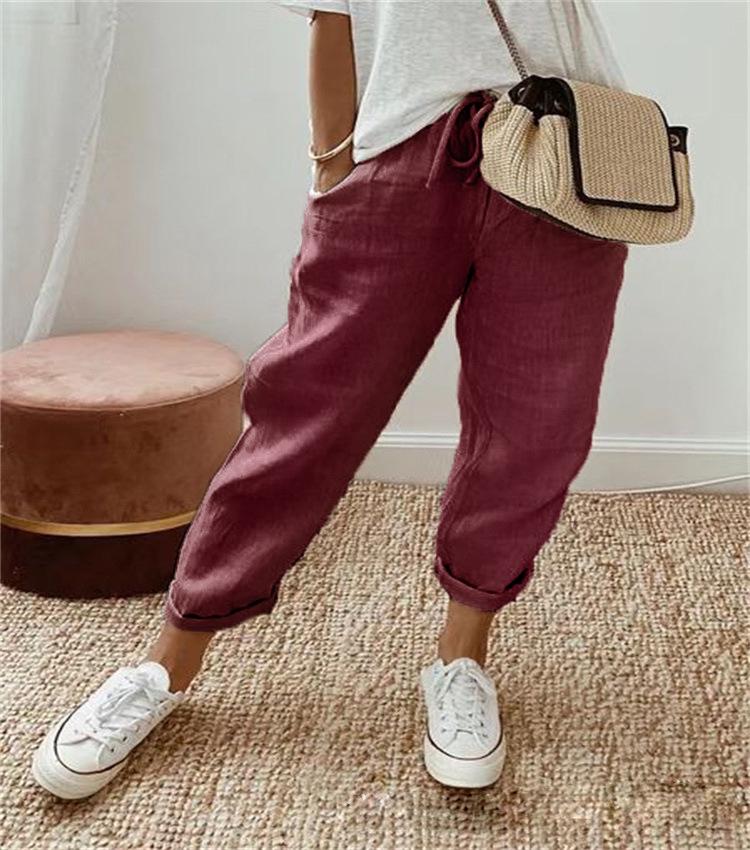 Maya | Pantalones de Lino con Bolsillos