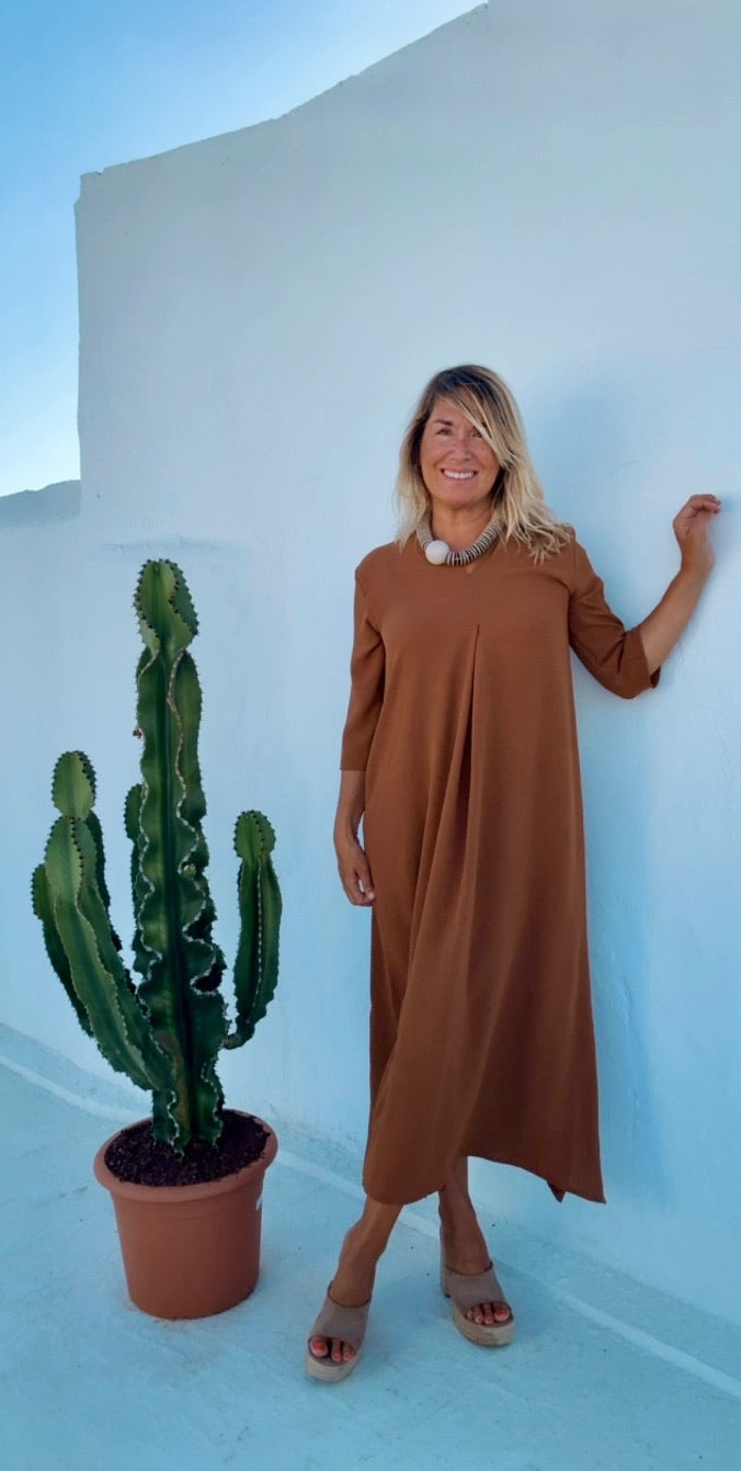Vestido Laura avellana