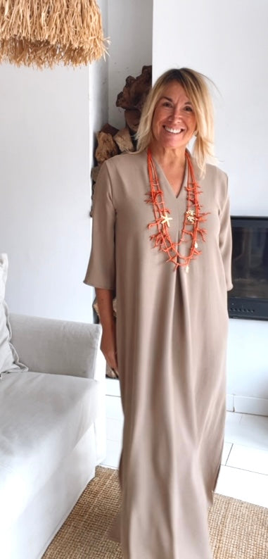 Vestido Laura taupe