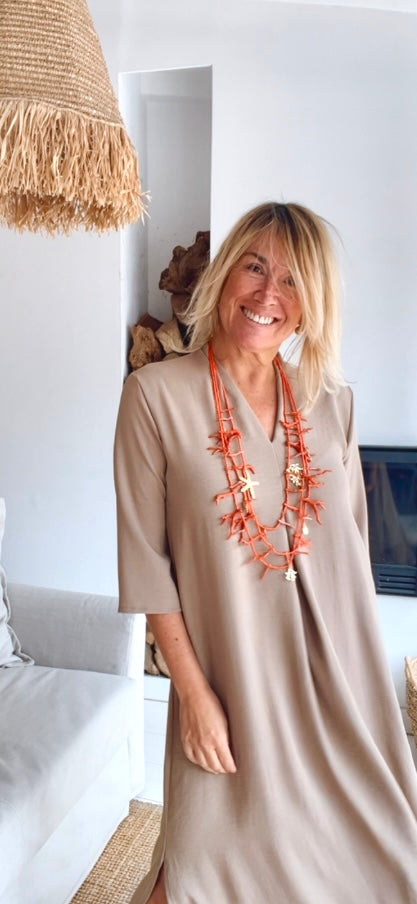 Vestido Laura taupe