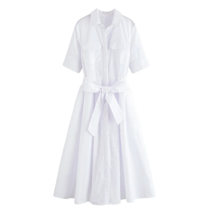 Margot | Short Sleeve Pocket Shirt Dress