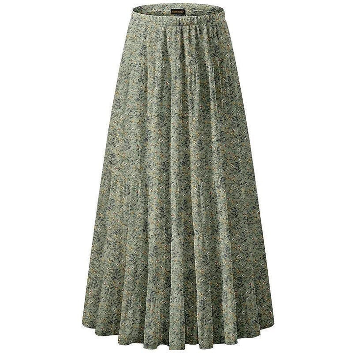 Falda Elástica con Estampado Floral de Otoño e Invierno