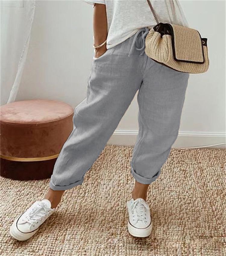 Maya | Pantalones de Lino con Bolsillos