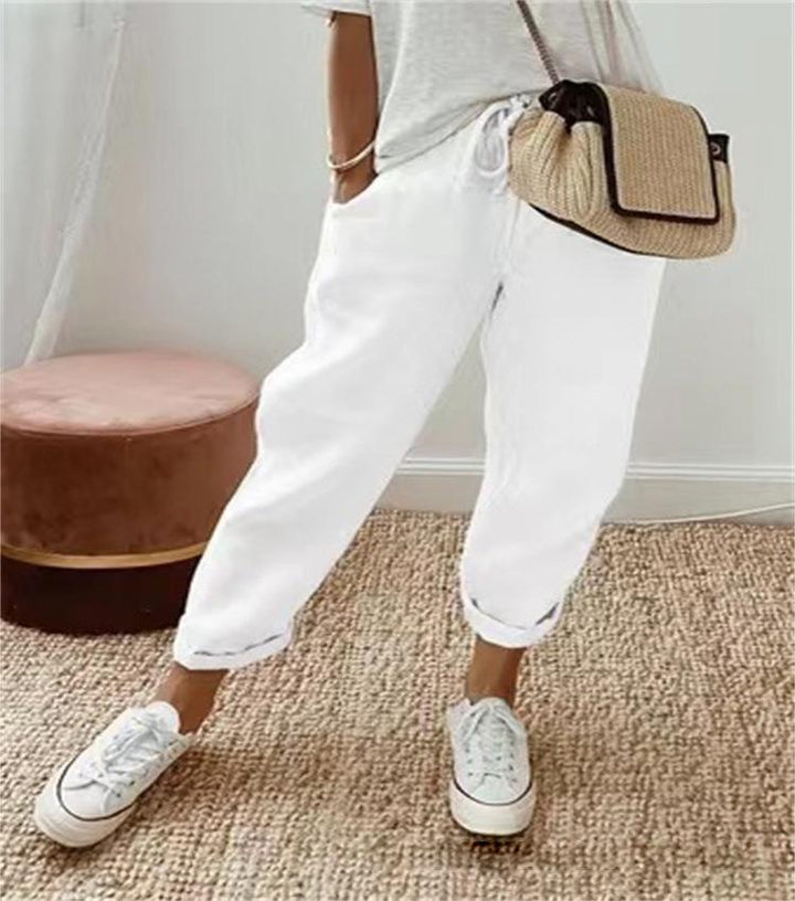 Maya | Pantalones de Lino con Bolsillos
